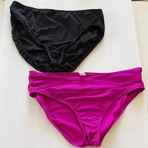 VENUS Black and Magenta Bikini Bottoms Duo
